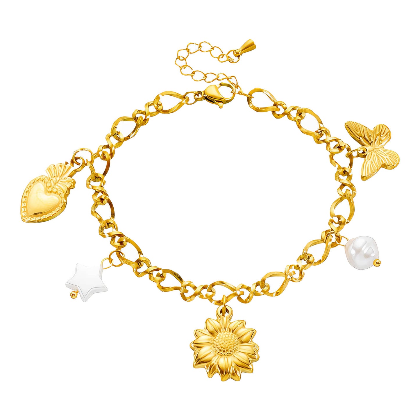 Sunflower 18K Gold Plated Steel Bracelet