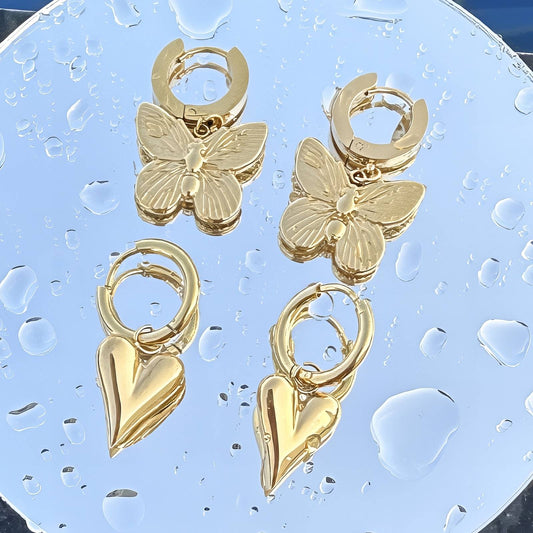 Butterfly Heart Earrings