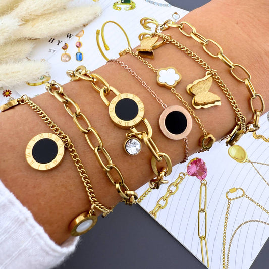 7 Piece Gold Bracelet Set