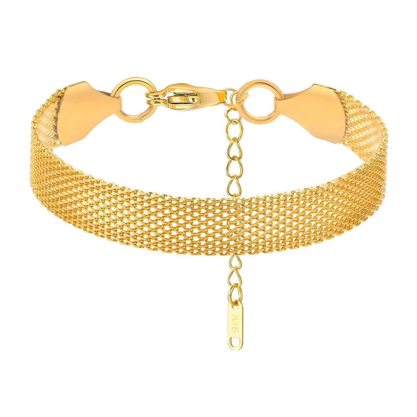 Chain link Cuff 18K Gold Plated Steel Bracelet