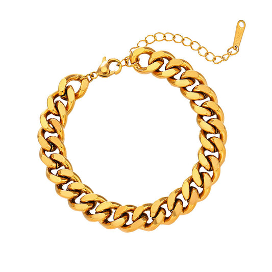 Cuban Link 18K Gold Plated Steel Bracelet