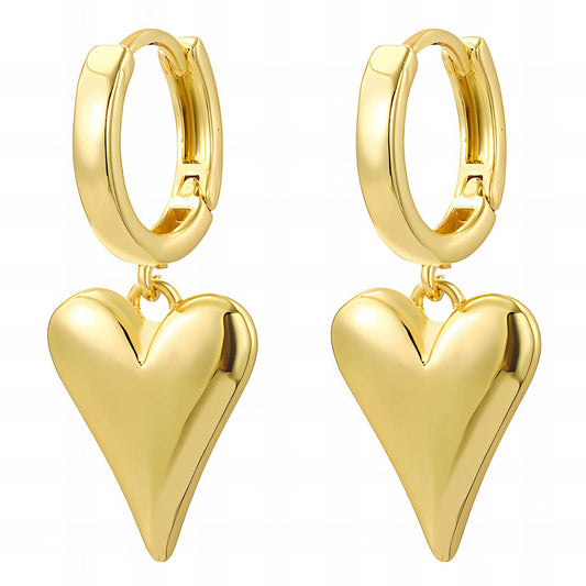 18K Gold Plated Steel Hearts  Earrings